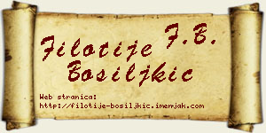 Filotije Bosiljkić vizit kartica